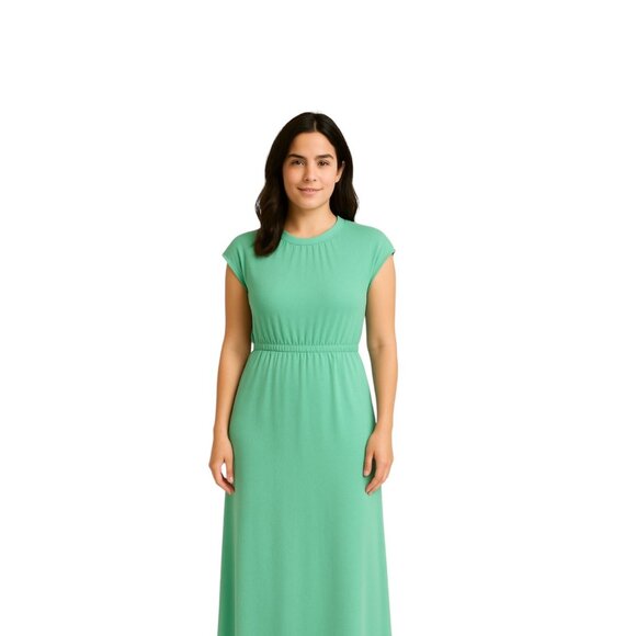 Vintage 70’s Tie Waist Maxi Dress Green Size 11 NWT Deadstock Boho Summer Retro - Picture 1 of 11